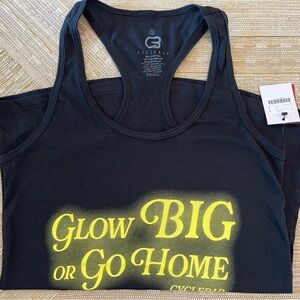 CycleBar tank “glow big or go home”.
